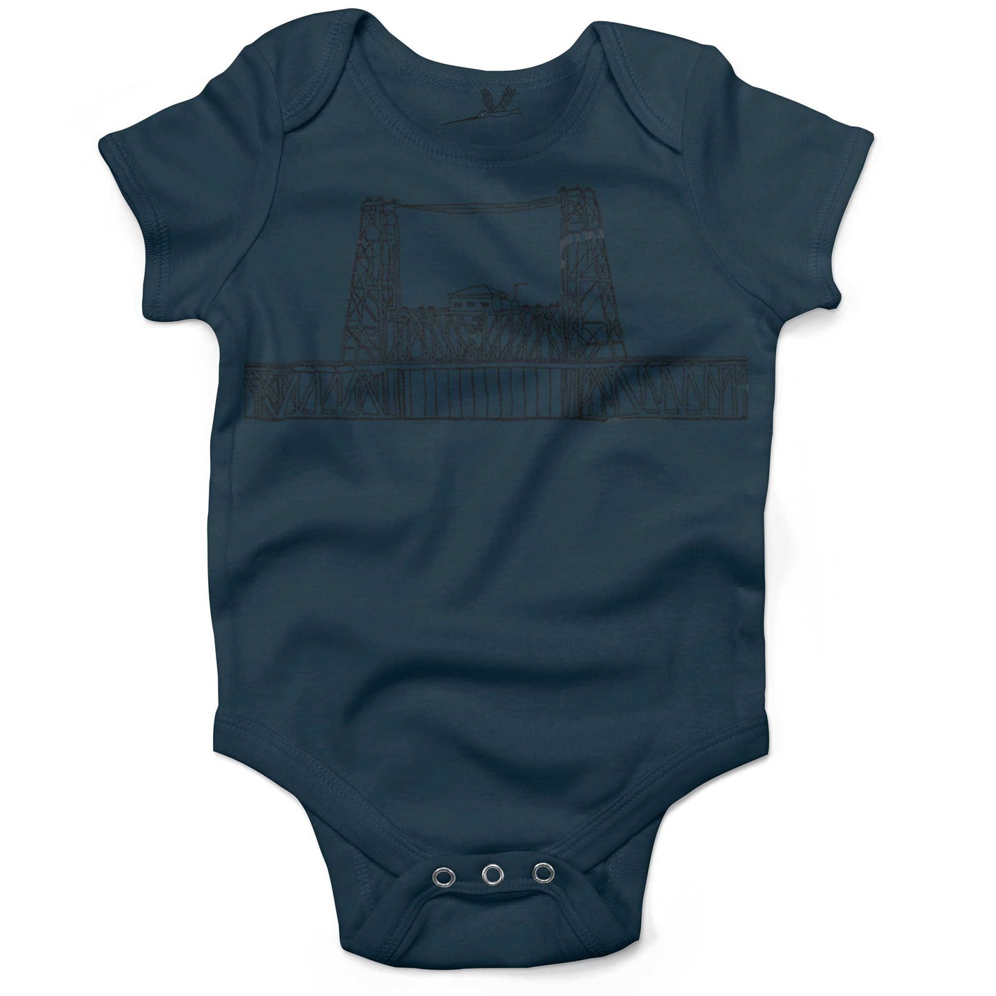 Steel Bridge Infant Bodysuit or Raglan Baby Tee-Organic Pacific Blue-3-6 months