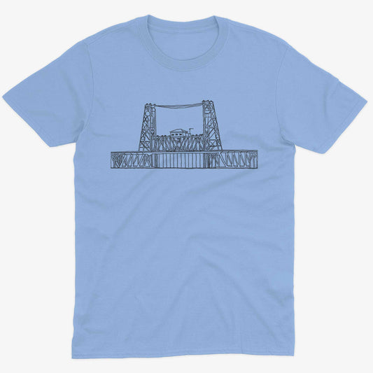 Steel Bridge Unisex Or Women's Cotton T-shirt-Baby Blue-Unisex