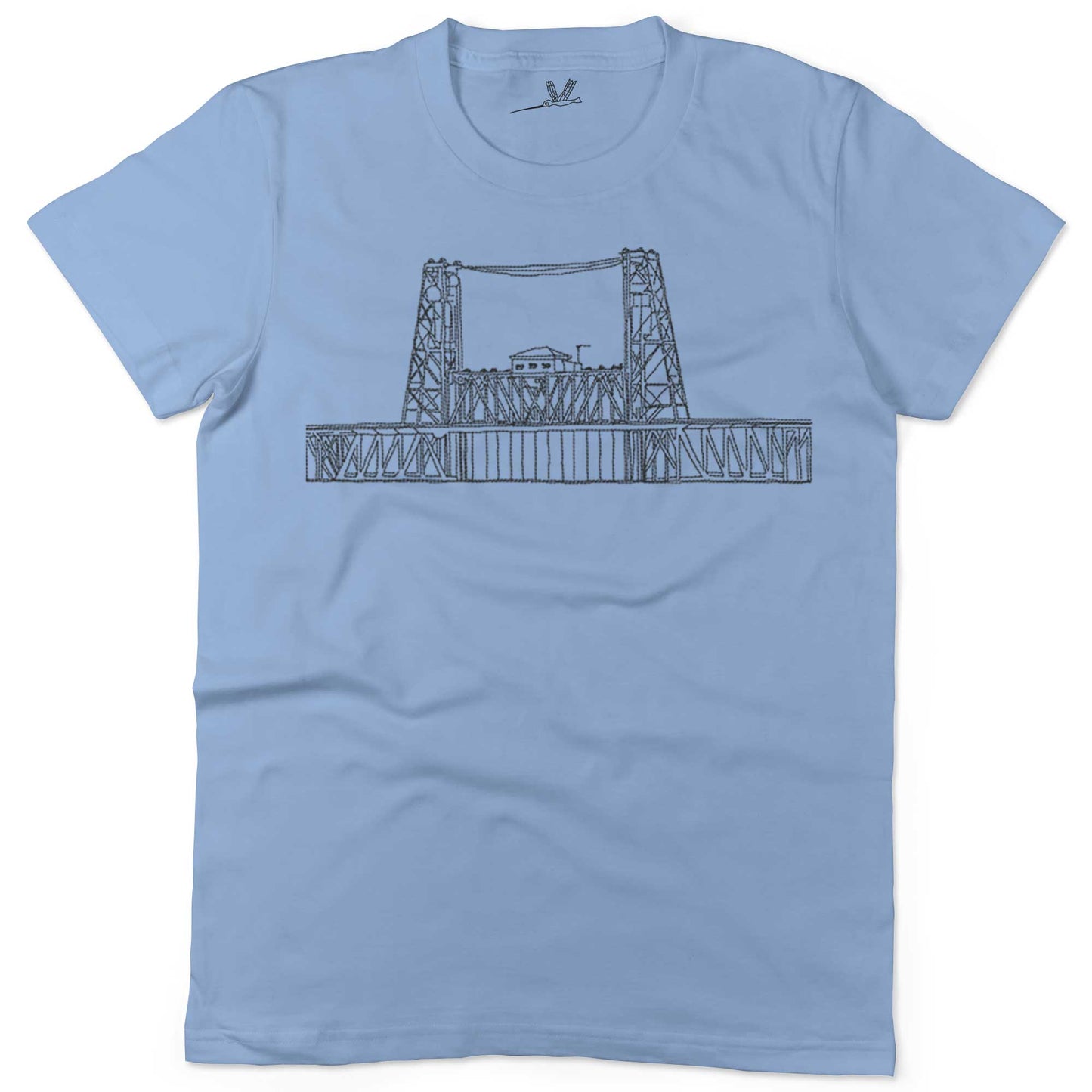 Steel Bridge Unisex Or Women's Cotton T-shirt-Baby Blue-Woman