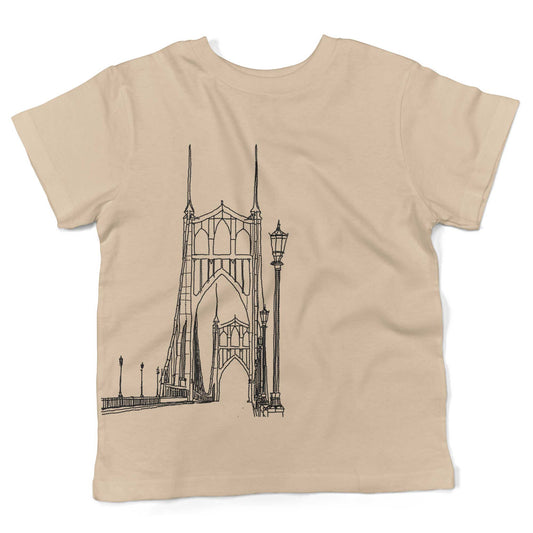 St Johns Bridge Toddler Shirt-Organic Natural-2T