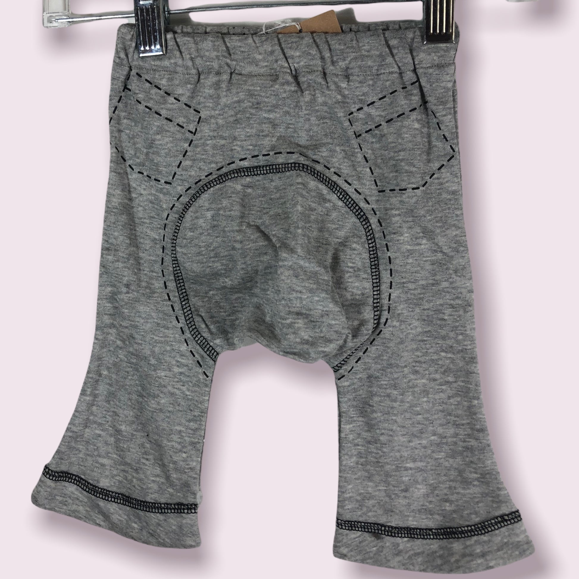 Heather Grey Japanese Monkey Baby Pants-