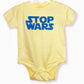 Stop Wars Yellow Crew Neck Baby Bodysuit-