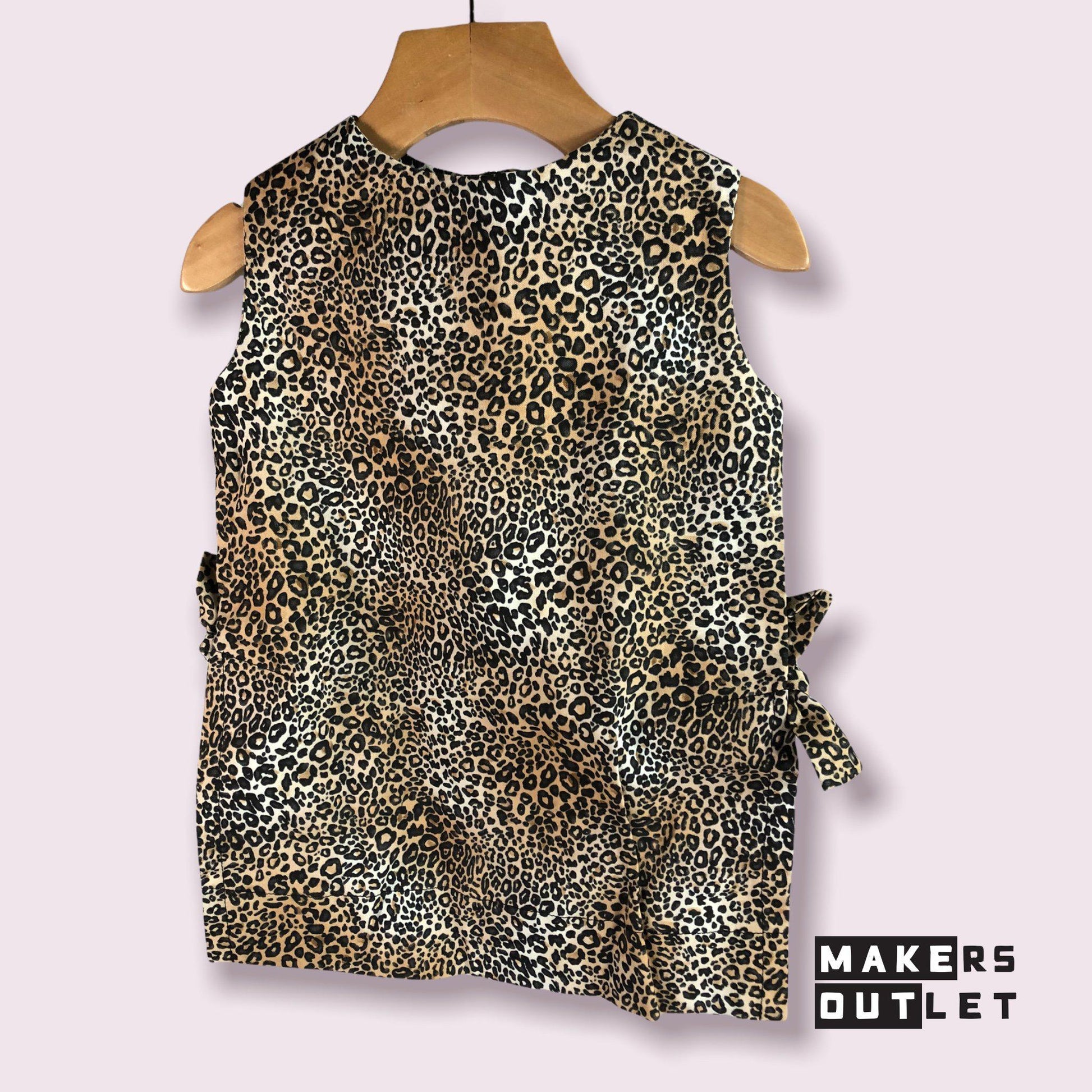 Leopard No Binding Toddler Shift Dress With Side Pleats