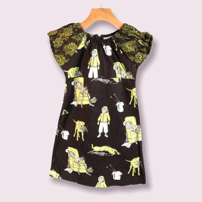 Scary Toddler Girls Cotton Peasant Dresses With Cap Sleeves Sew Good Horror / 4T Scary Toddler Girls Cotton Peasant Dresses With Cap Sleeves Sew Good Horror / 4T
