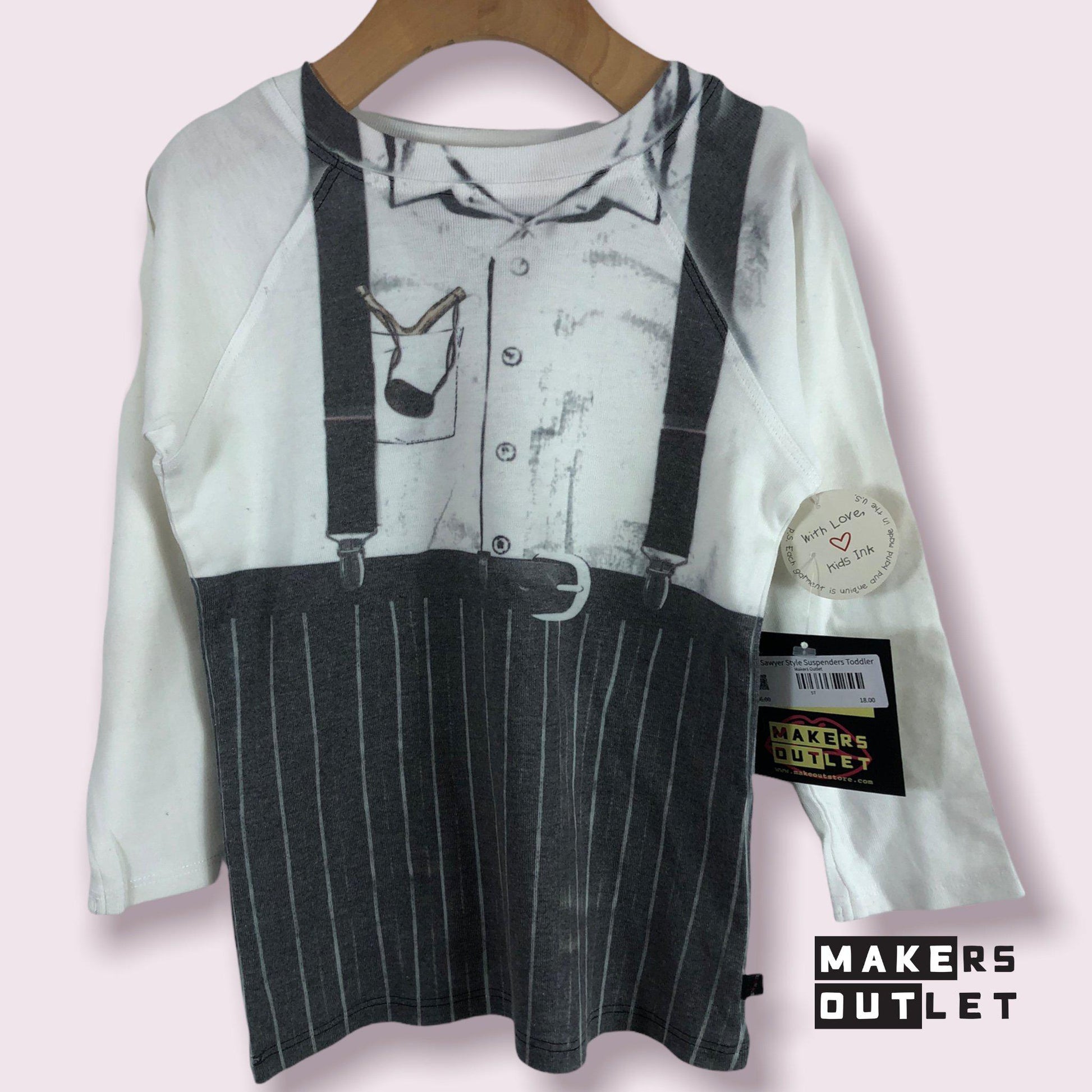 Tom Sawyer Style Suspenders Toddler T-shirt-