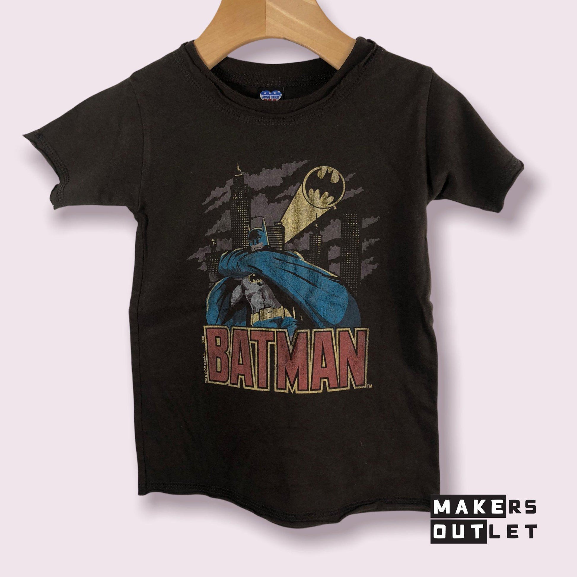 Vintage Chocolate Brown Batman Toddler T-Shirt by Junk Food-