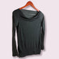 Women's Long Sleeved Bamboo Wool Drape Shirt-Shirts & Tops-