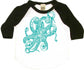 Octopus Underbelly Infant Bodysuit or Raglan Tee-White/Black-3-6 months