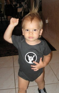 Rock Hand Symbol Infant Bodysuit or Raglan Tee-