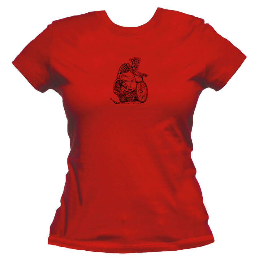 Day of the Dead Bikers Unisex Or Women's Cotton T-shirt-Red-Woman
