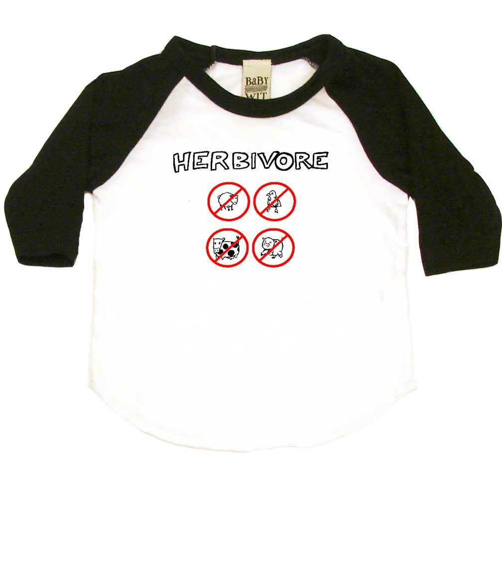 Herbivore Infant Bodysuit or Raglan Tee-White/Black-3-6 months