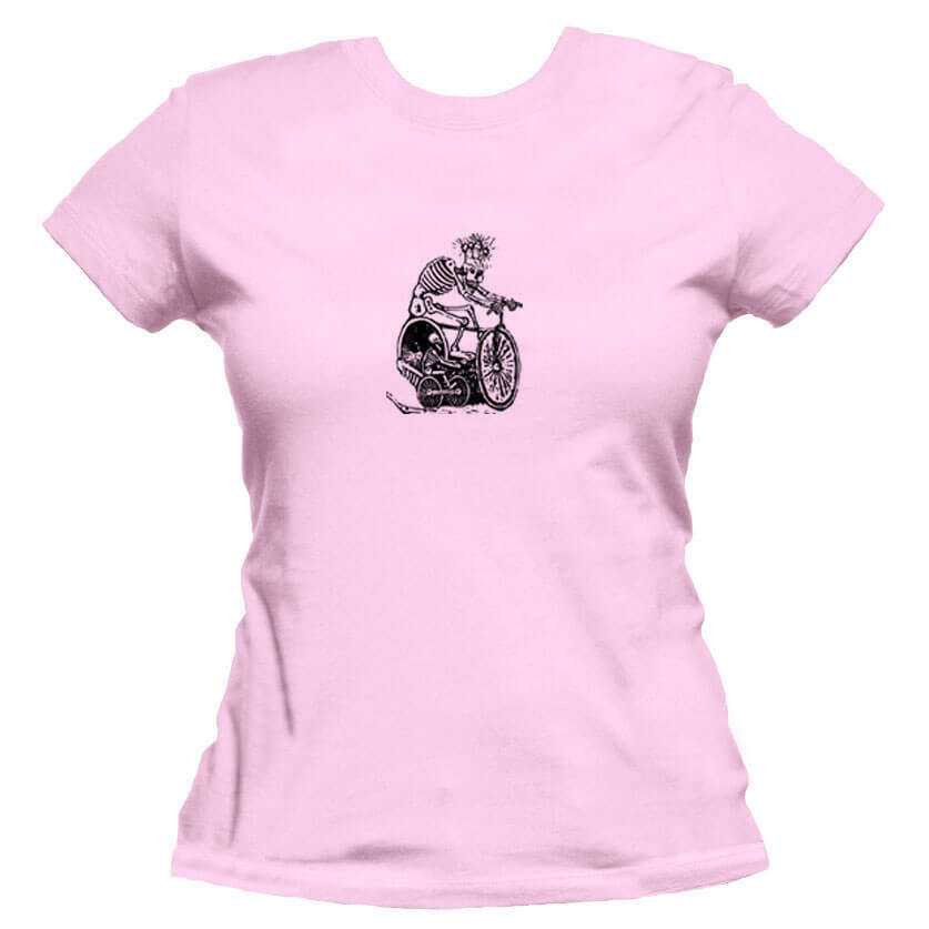 Day of the Dead Bikers Unisex Or Women's Cotton T-shirt-Pink-Woman