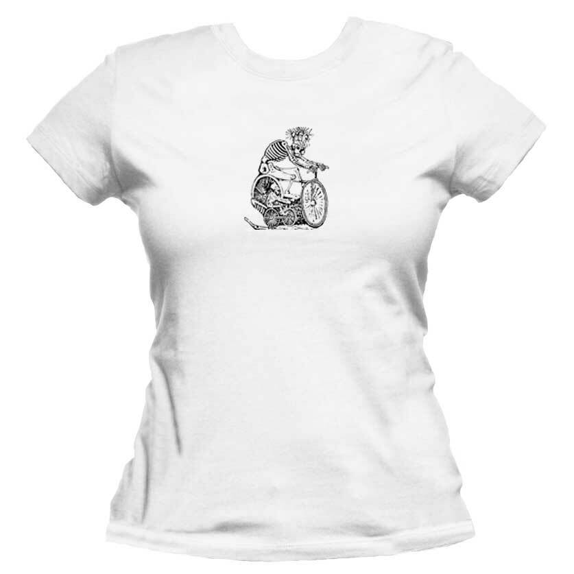 Day of the Dead Bikers Unisex Or Women's Cotton T-shirt-White-Woman
