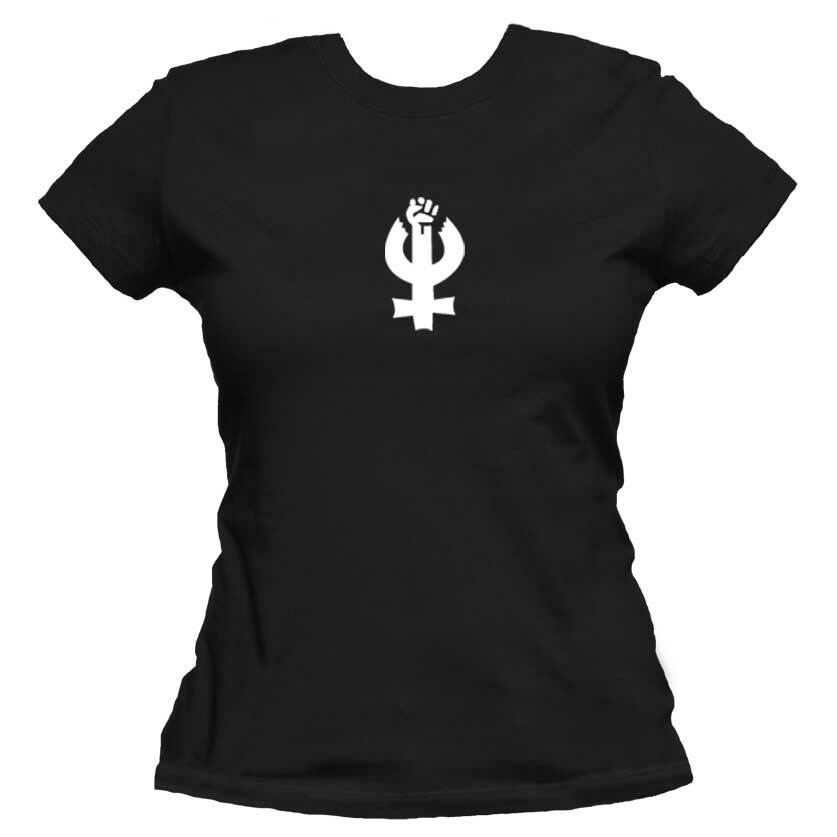 Feminist Unisex Or Women's Cotton T-shirt-Black-Woman