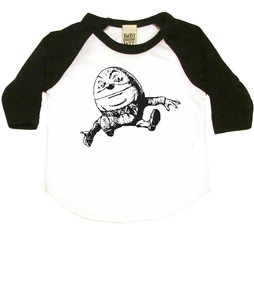 Humpty Dumpty Infant Bodysuit or Raglan Tee-White/Black-3-6 months