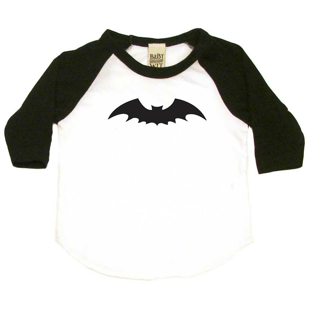 Gothic Bat Infant Bodysuit or Raglan Tee-White/Black-3-6 months