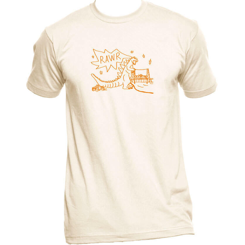 RAWR Dinosaur Unisex Or Women's Cotton T-shirt-Organic Natural-Unisex