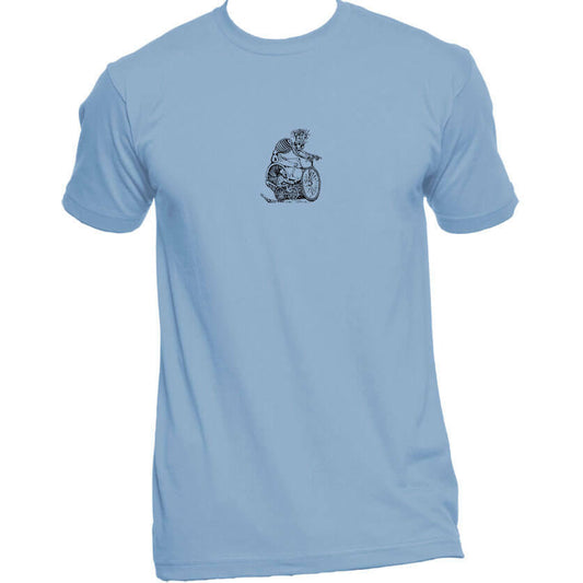 Day of the Dead Bikers Unisex Or Women's Cotton T-shirt-Baby Blue-Unisex