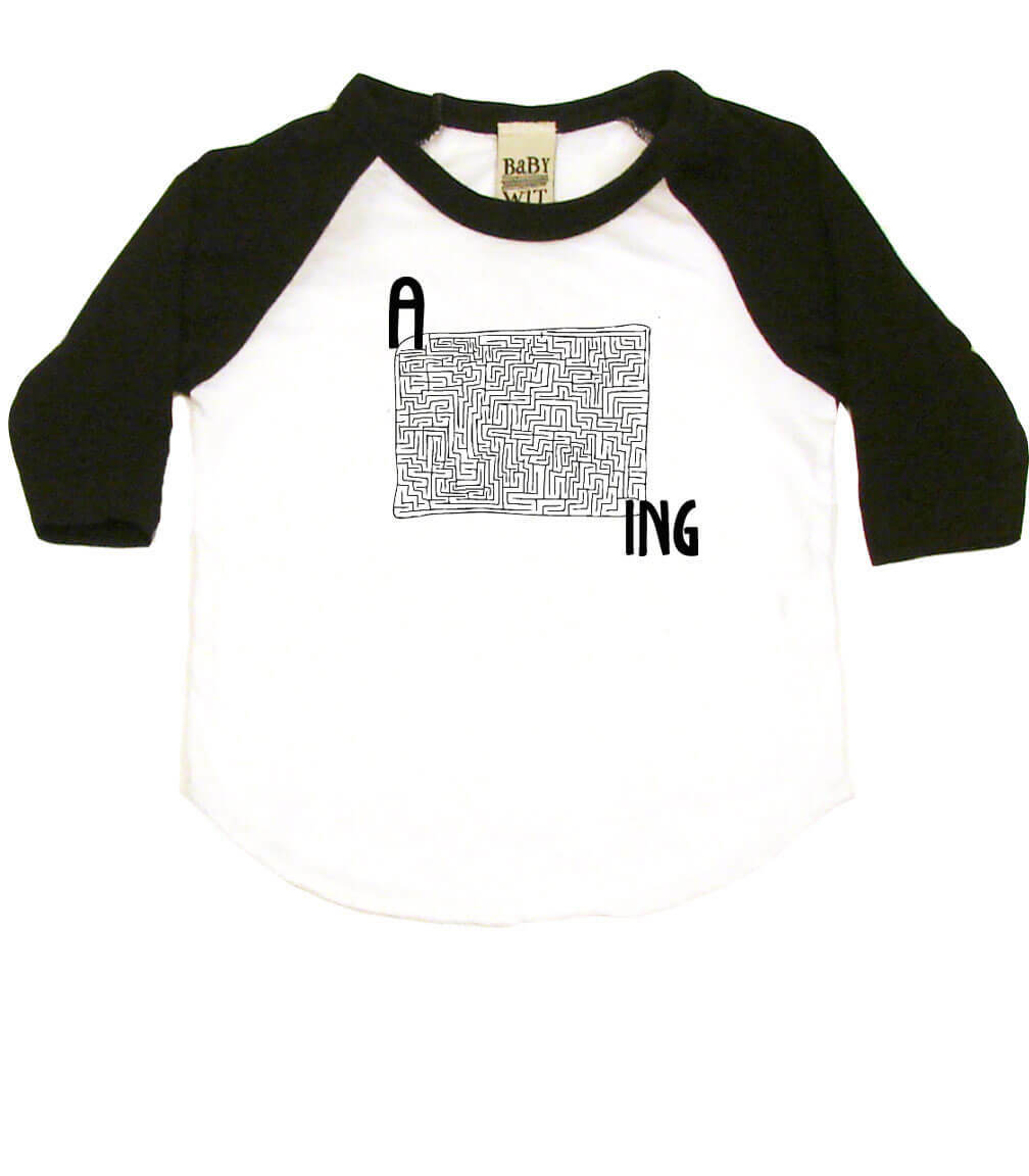 Amazing Infant Bodysuit or Raglan Baby Tee-White/Black-3-6 months