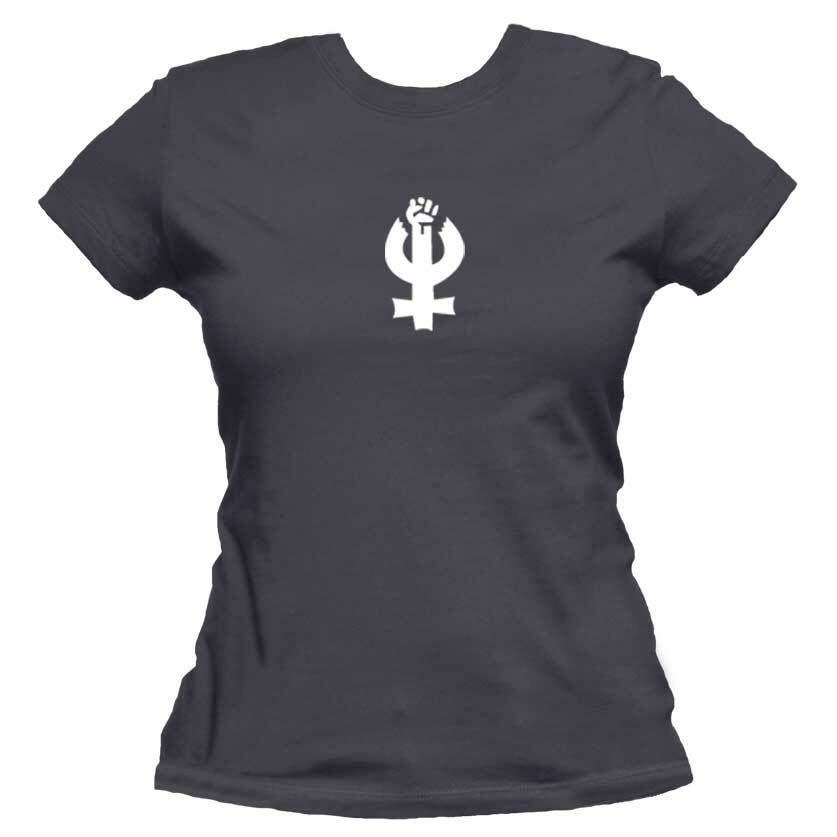 Feminist Unisex Or Women's Cotton T-shirt-Asphalt-Woman