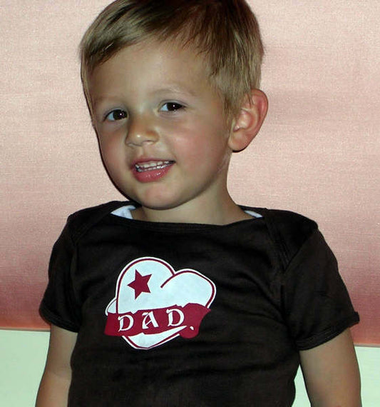 Dad Tattoo Heart Infant Bodysuit or Raglan Tee-