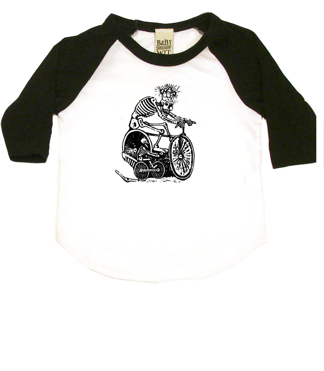 Day of the Dead Bikers Infant Bodysuit or Raglan Tee-White/Black-3-6 months