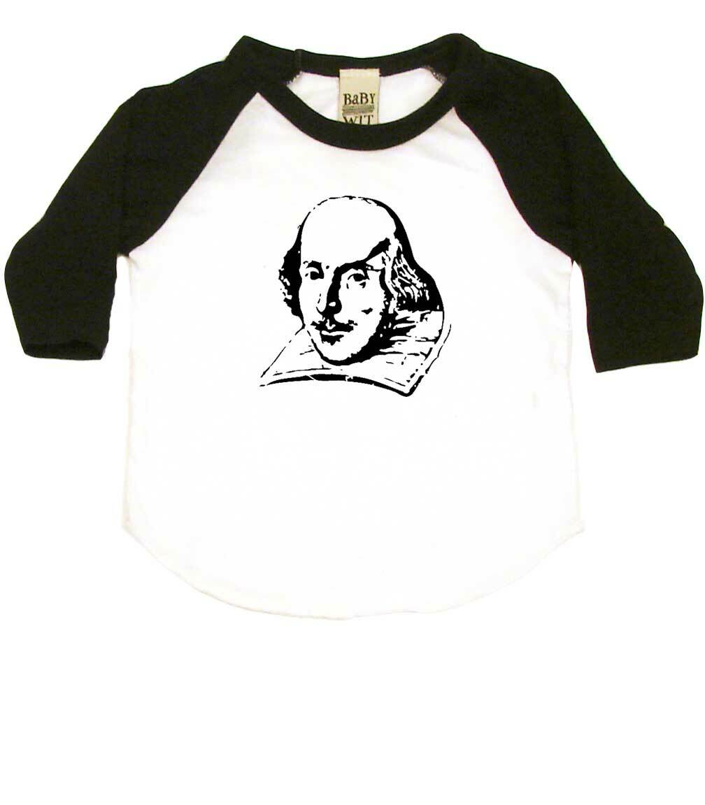 Shakespeare Infant Bodysuit or Raglan Tee-White/Black-3-6 months