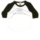 Heart Hands Infant Bodysuit or Raglan Tee-White/Black-3-6 months
