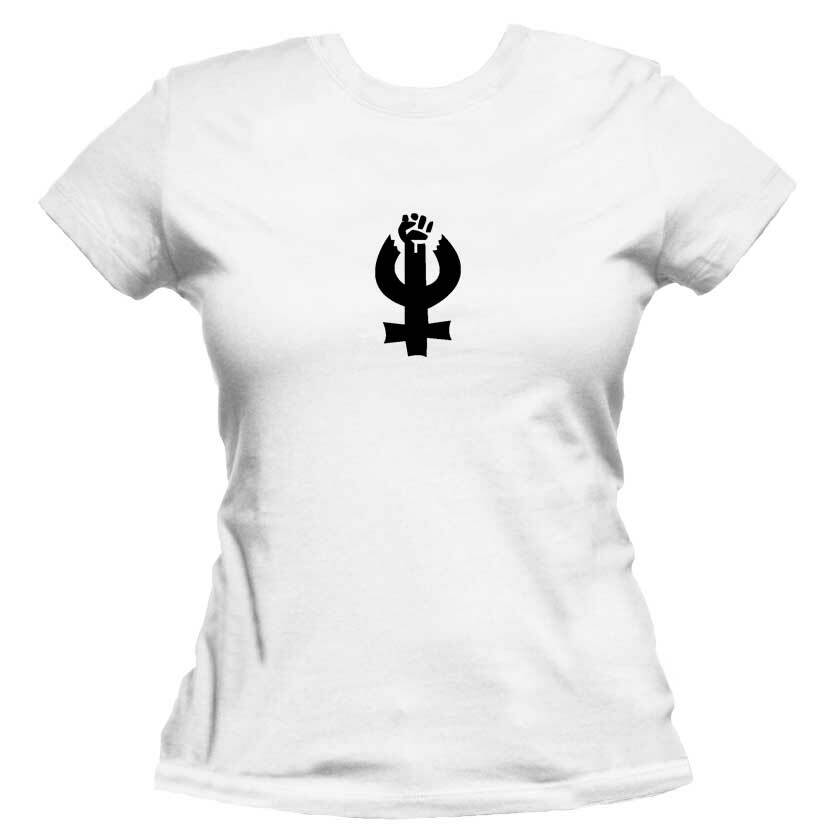 Feminist Unisex Or Women's Cotton T-shirt-White-Woman