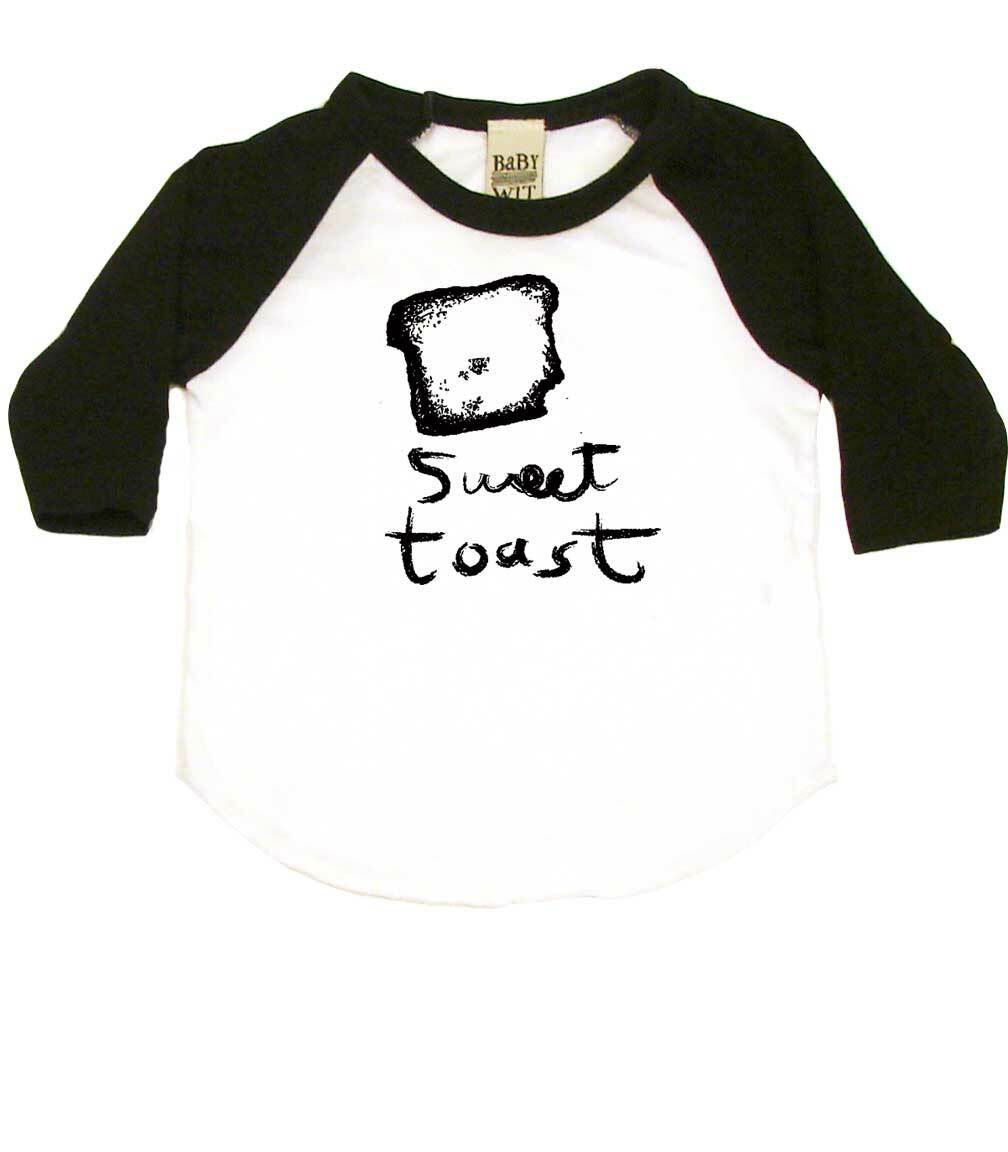 Sweet Toast Infant Bodysuit or Raglan Tee-White/Black-3-6 months