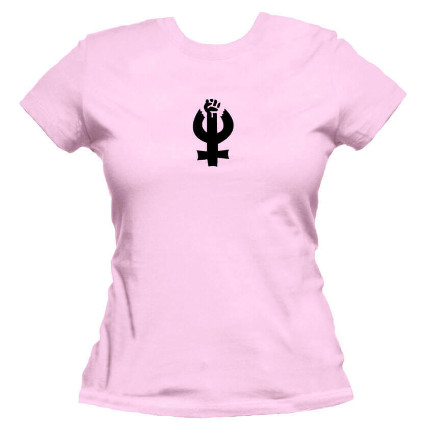 Feminist Unisex Or Women's Cotton T-shirt-Pink-Woman