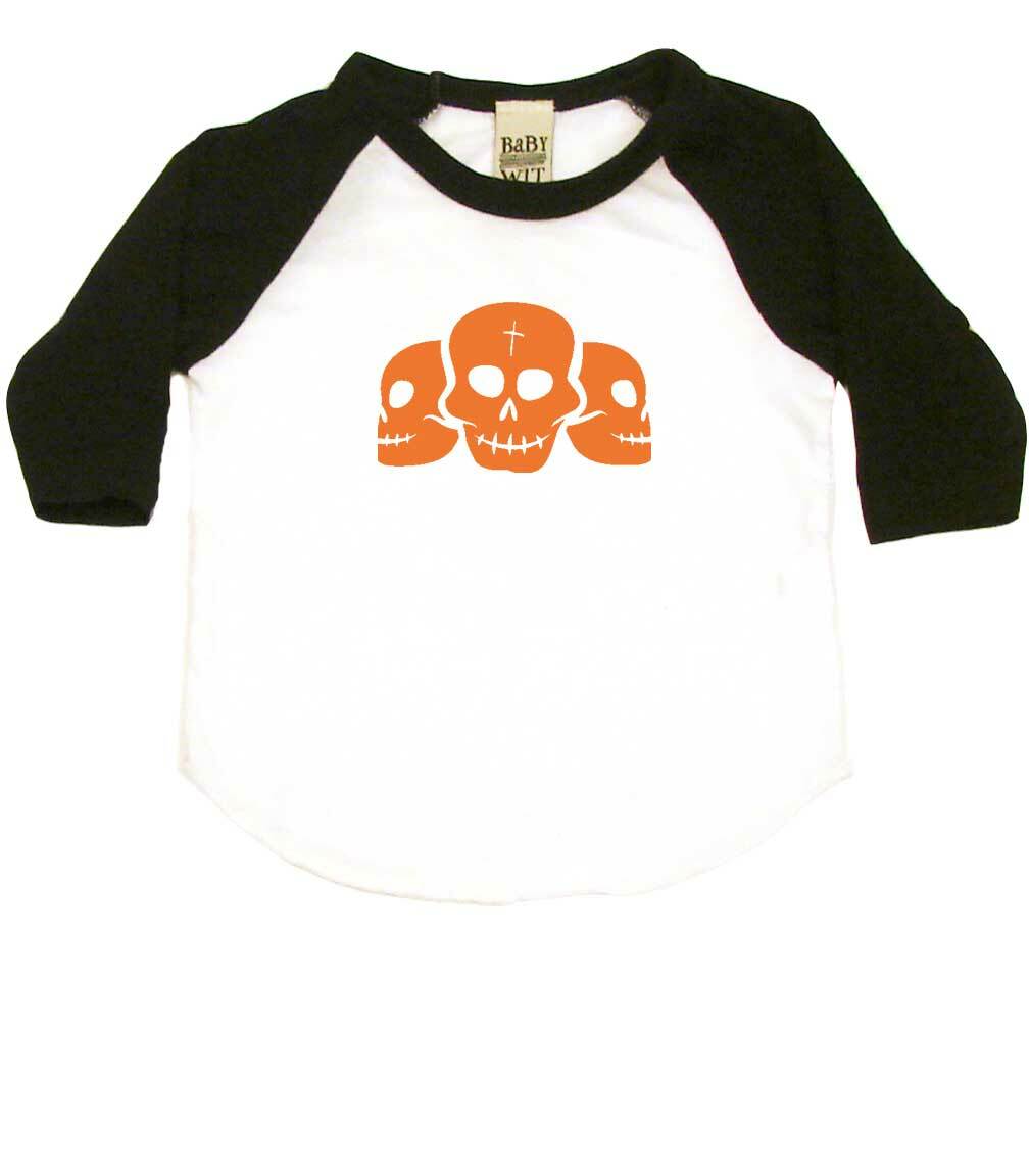 Day Of The Dead Skulls Infant Bodysuit or Raglan Baby Tee-White/Black-3-6 months