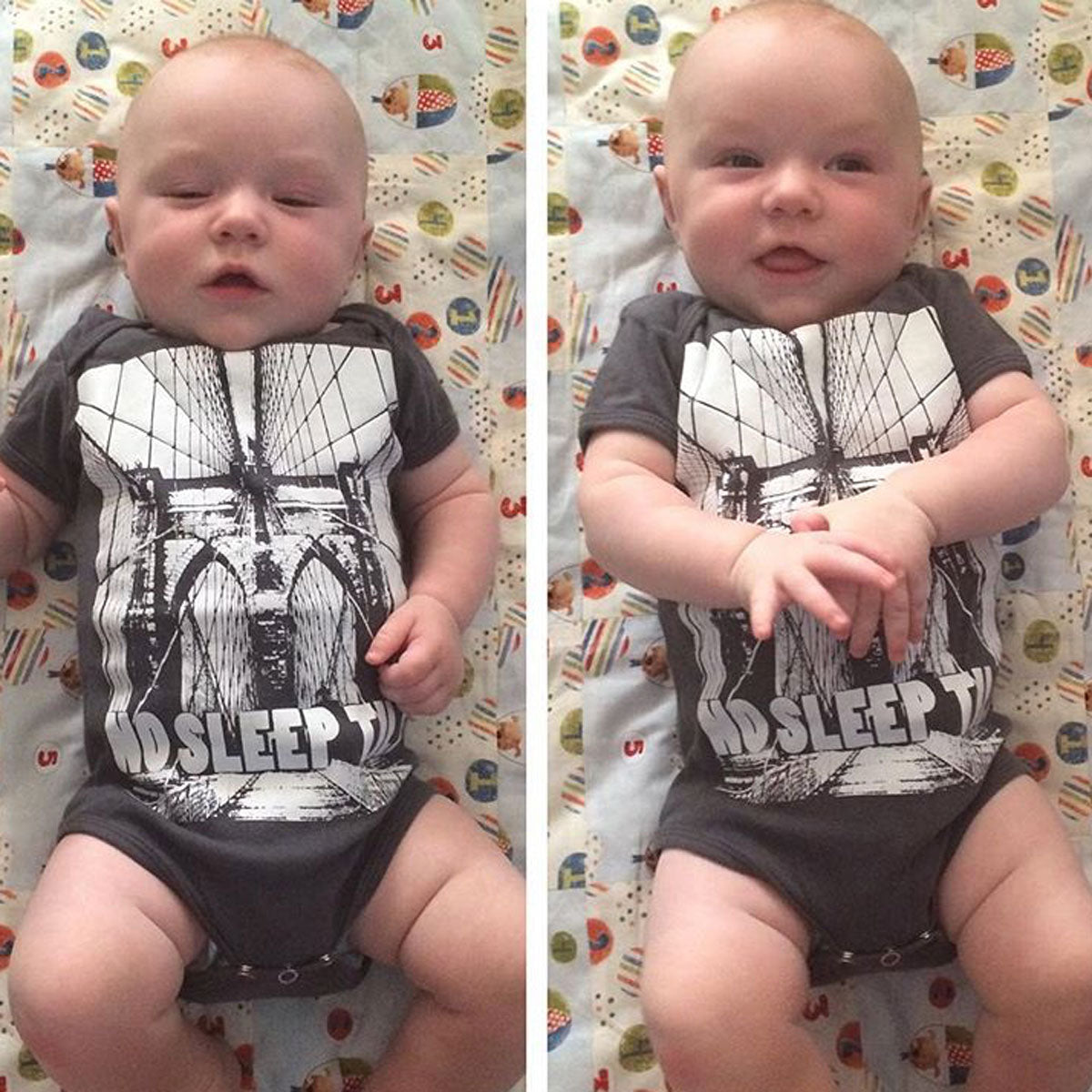 No Sleep Till Brooklyn Infant Bodysuit or Raglan Tee-