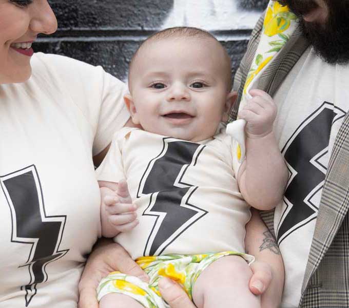 Giant Lightning Bolt Infant Bodysuit or Raglan Baby Tee-