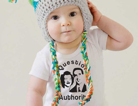 Question Authority Infant Bodysuit or Raglan Tee-